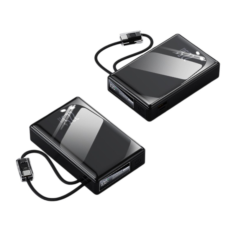 Power Bank Manufacturer - OEM Custom Logo Built-in Cable Charger
