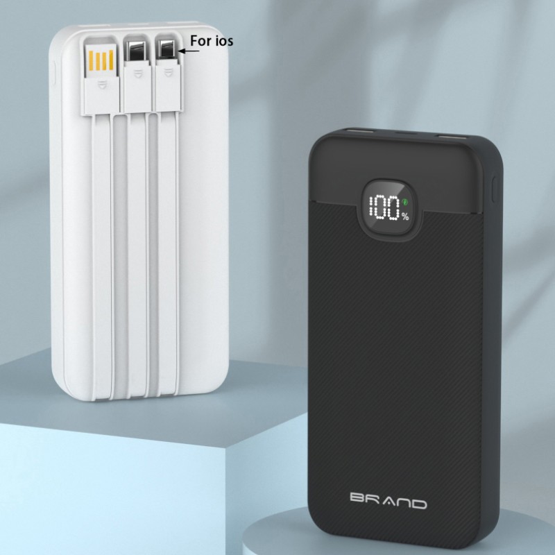 Power Bank Supplier - OEM High Capacity Built-in Cable Charger