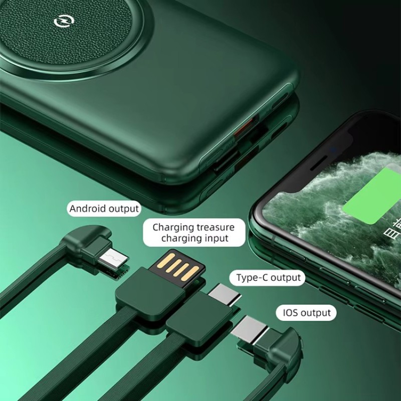 Power Bank Factory - OEM 20000mAh Wireless Built-in Cable