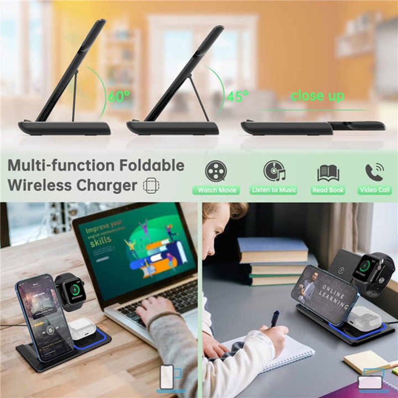 Wireless Charger Manufacturer - OEM 3-in-1 Magnetic 15W Stand