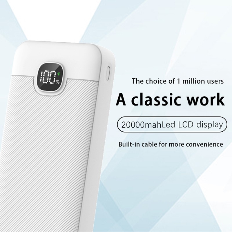 Power Bank Supplier - OEM High Capacity Built-in Cable Charger