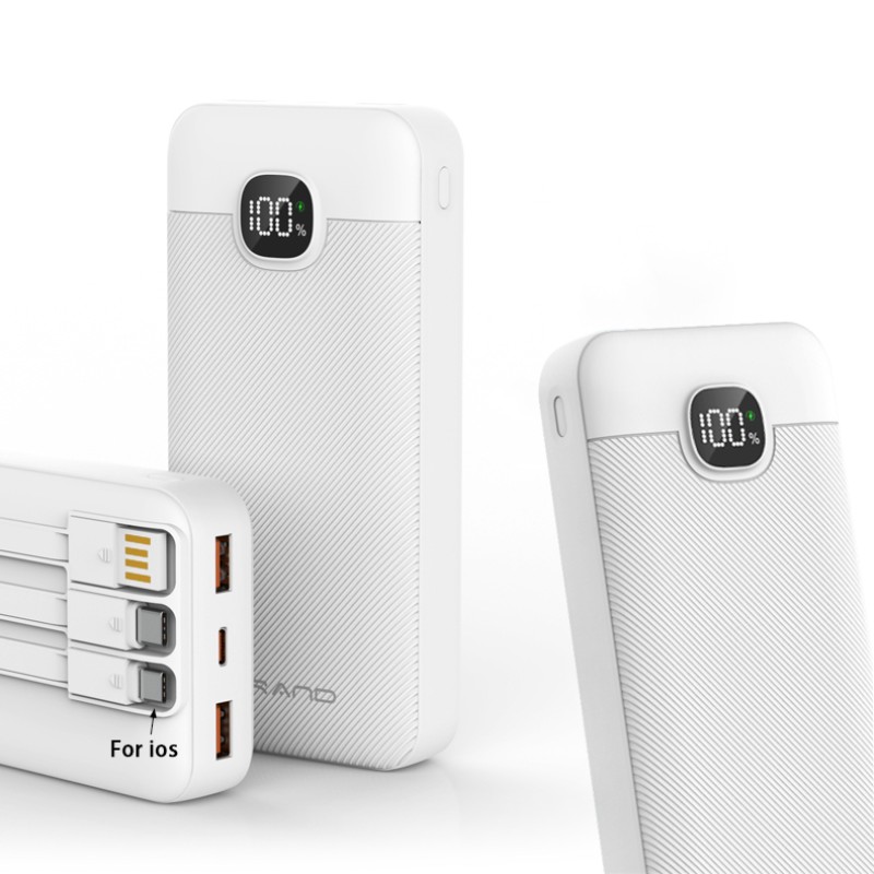 Power Bank Supplier - OEM High Capacity Built-in Cable Charger
