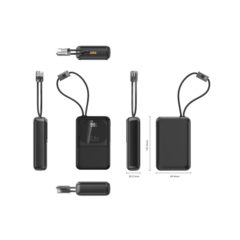 Power Bank Manufacturer - 20000mAh Built-in Cable OEM