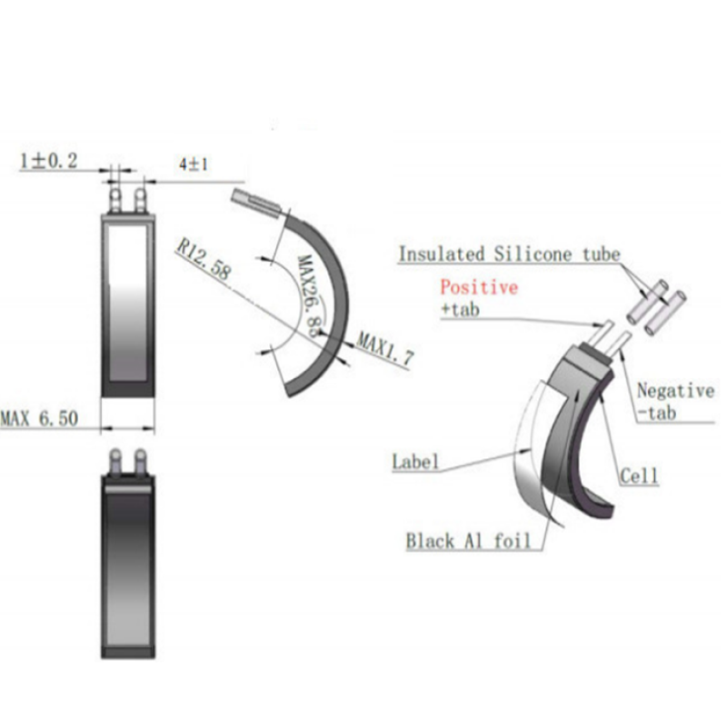 Polymer Battery Supplier - OEM 150732 18mAh Wearable Bracelet