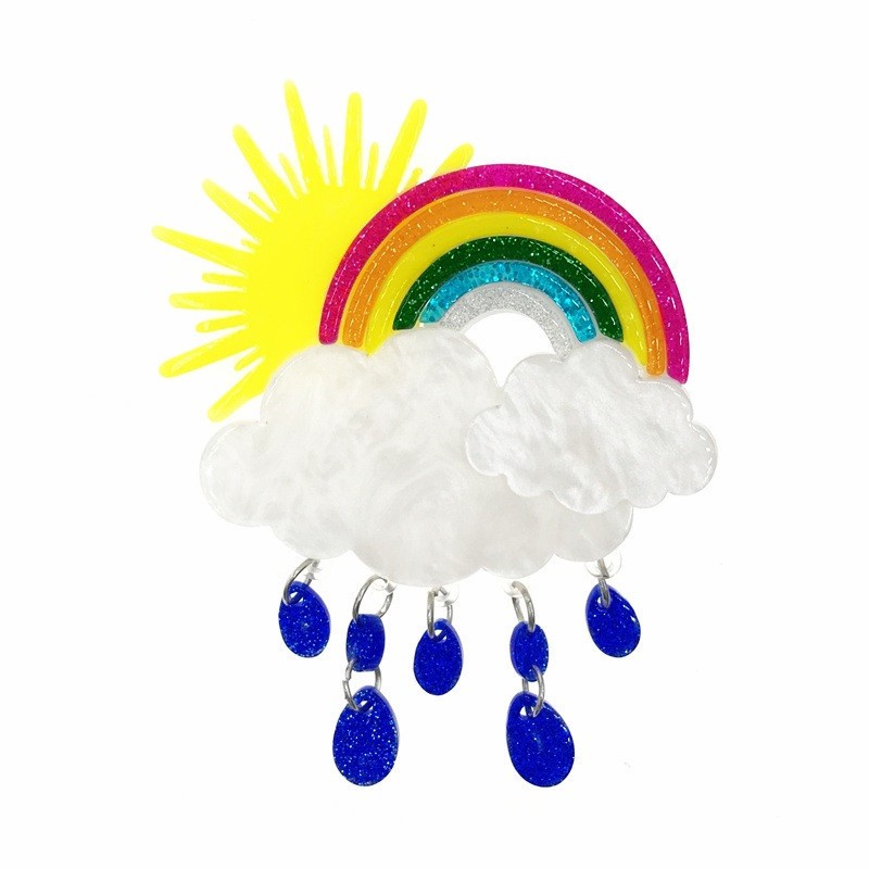Brooch Manufacturer - Acrylic Rainbow Cloud OEM Custom