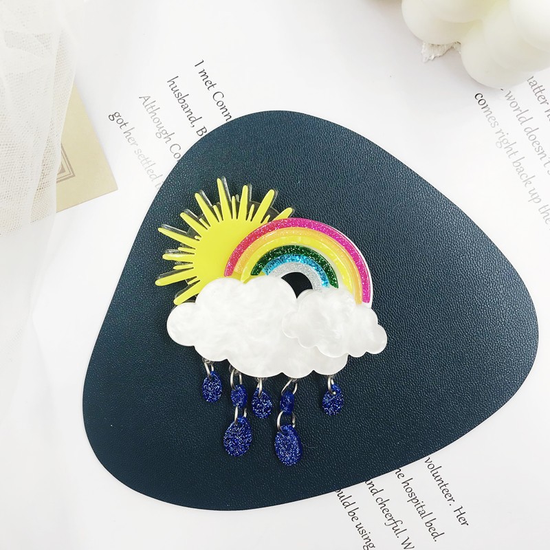 Brooch Manufacturer - Acrylic Rainbow Cloud OEM Custom
