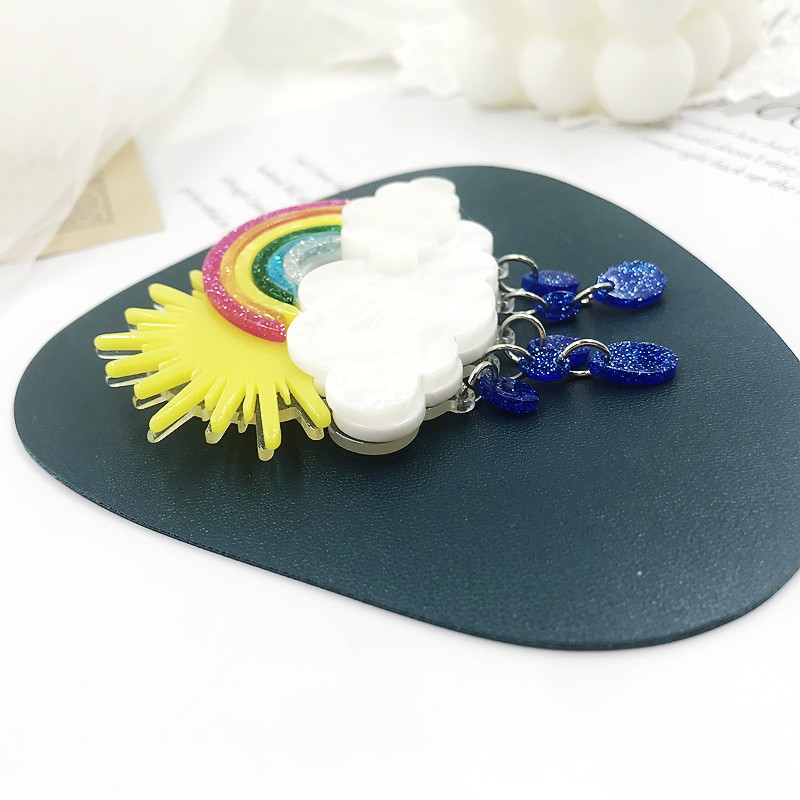 Brooch Manufacturer - Acrylic Rainbow Cloud OEM Custom