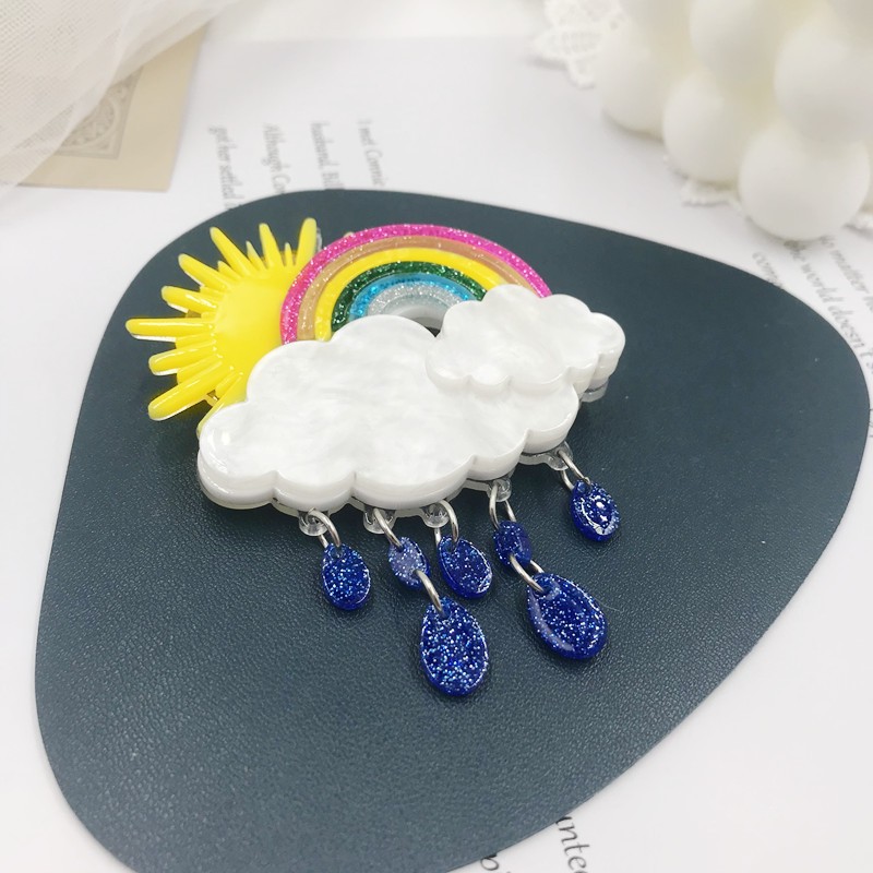 Brooch Manufacturer - Acrylic Rainbow Cloud OEM Custom