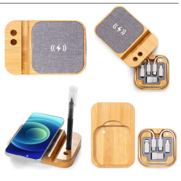 Wireless Charger Supplier - OEM Bamboo Multi Function 15W