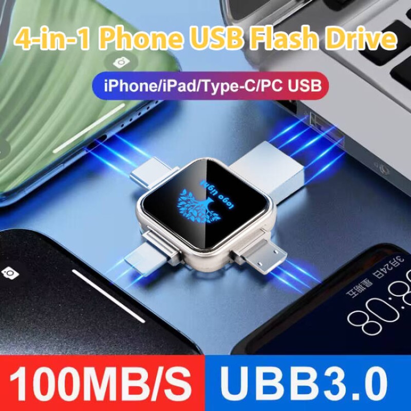 USB Flash Drive Factory - OEM Luminous 4-in-1 OTG 128GB