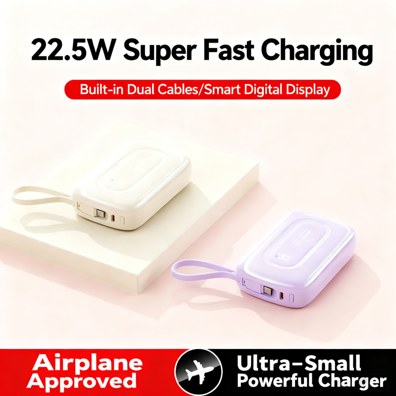 Power Bank Factory - OEM 22.5W Built-in Cable Digital Display