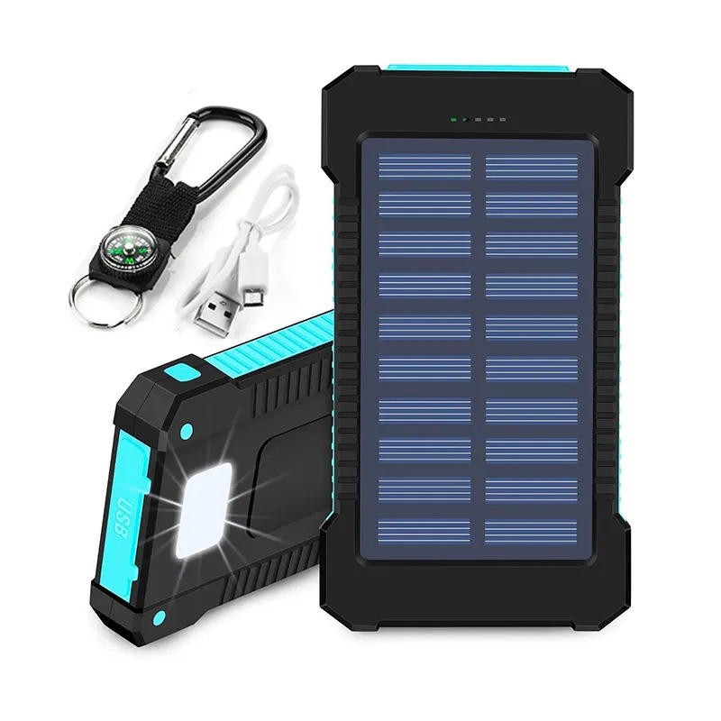 Solar Power Bank Factory - OEM 10000mAh Built-in Cable Holder