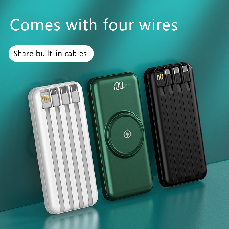 Power Bank Supplier - OEM 10000-20000mAh Wireless Built-in Cable