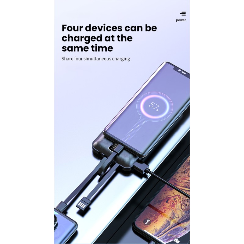 Power Bank Manufacturer - OEM 20000mAh Slim 4-in-1 Built-in