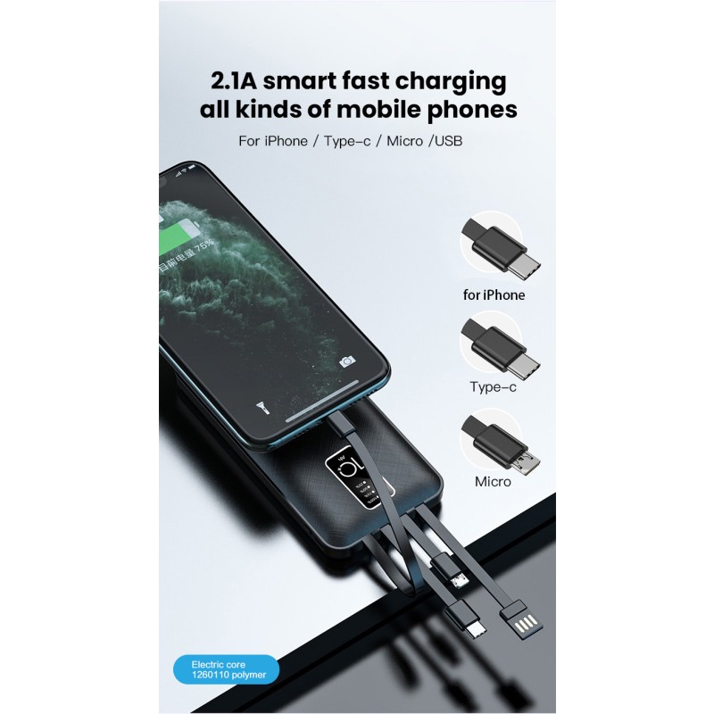 Power Bank Manufacturer - OEM 10000mAh All-in-one Portable Charger