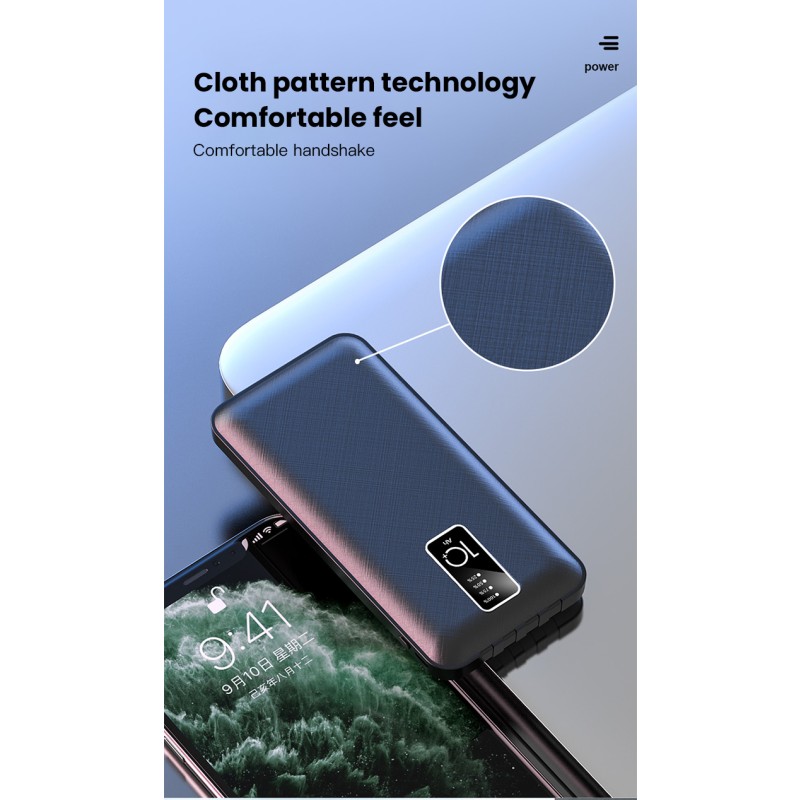 Power Bank Supplier - OEM 10000mAh Built-in Cable 4 Output