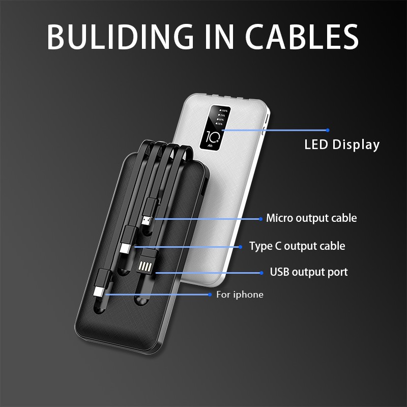 Power Bank Supplier - OEM 30000mAh Li-Polymer with Cable