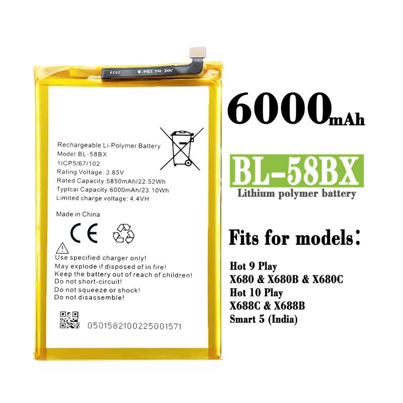 Mobile Battery Supplier - OEM BL-58CX 6000mAh Infinix