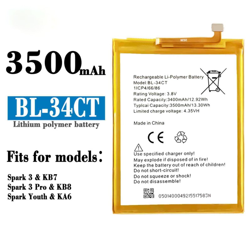 Mobile Battery Manufacturer - OEM BL-32AT 3200mAh Tecno