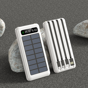 Solar Power Bank Manufacturer - OEM 10000mAh Built-in Cables All Phone