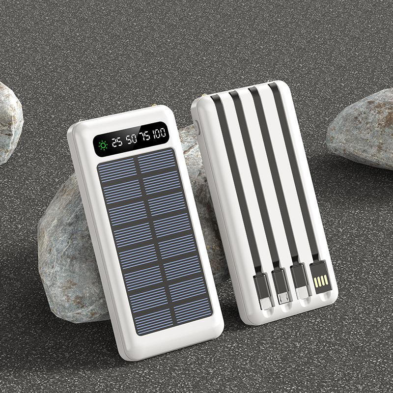 Solar Power Bank Manufacturer - OEM 10000mAh Built-in Cables All Phone
