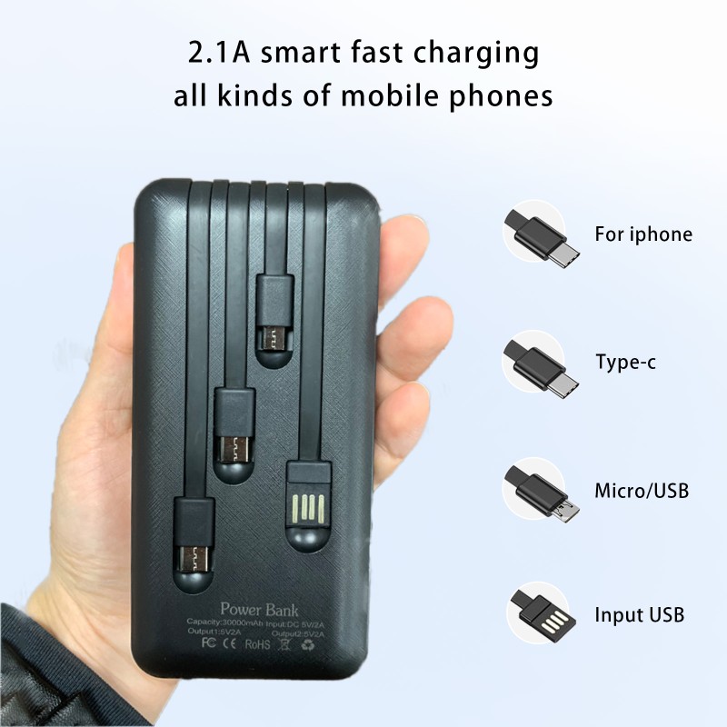 Power Bank Supplier - OEM 20000mAh Li-Polymer with Cable