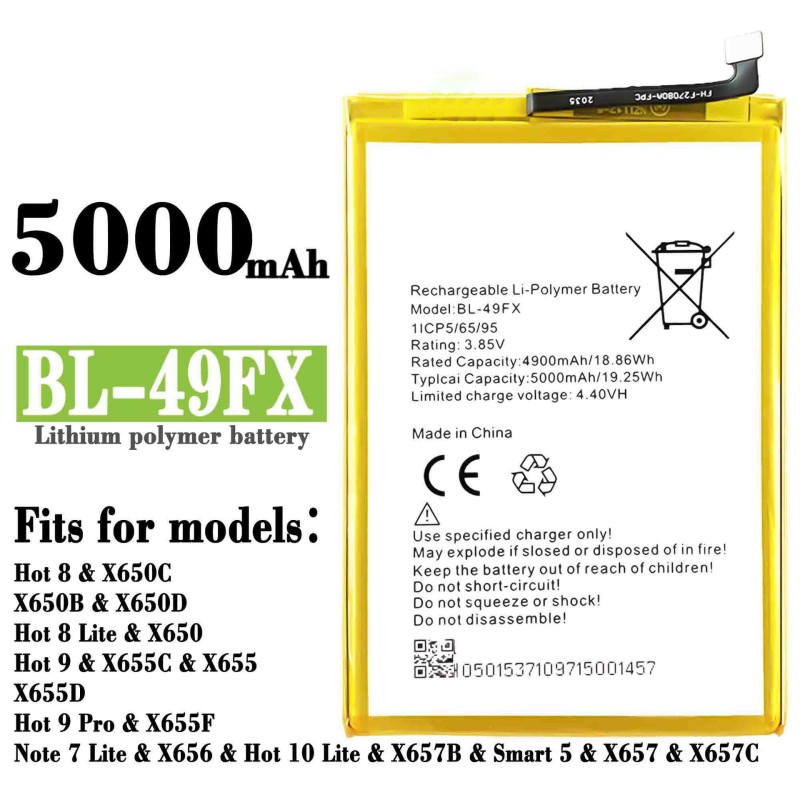 Mobile Battery Supplier - OEM BL-34BX 3600mAh Infinix Smart