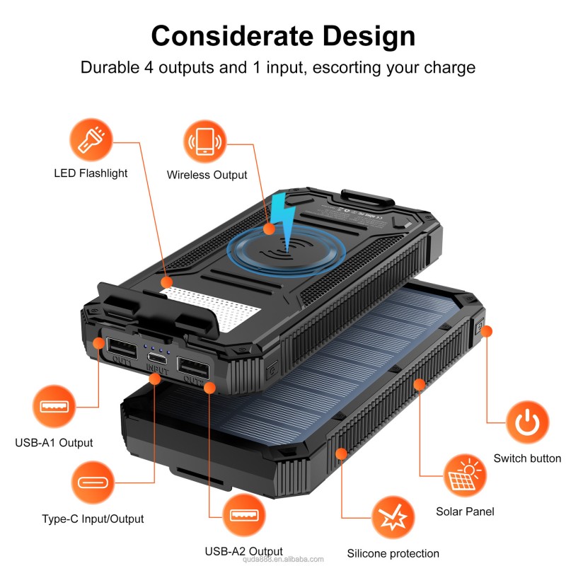 Power Bank Manufacturer - 10000mAh Type-C LED Outdoor