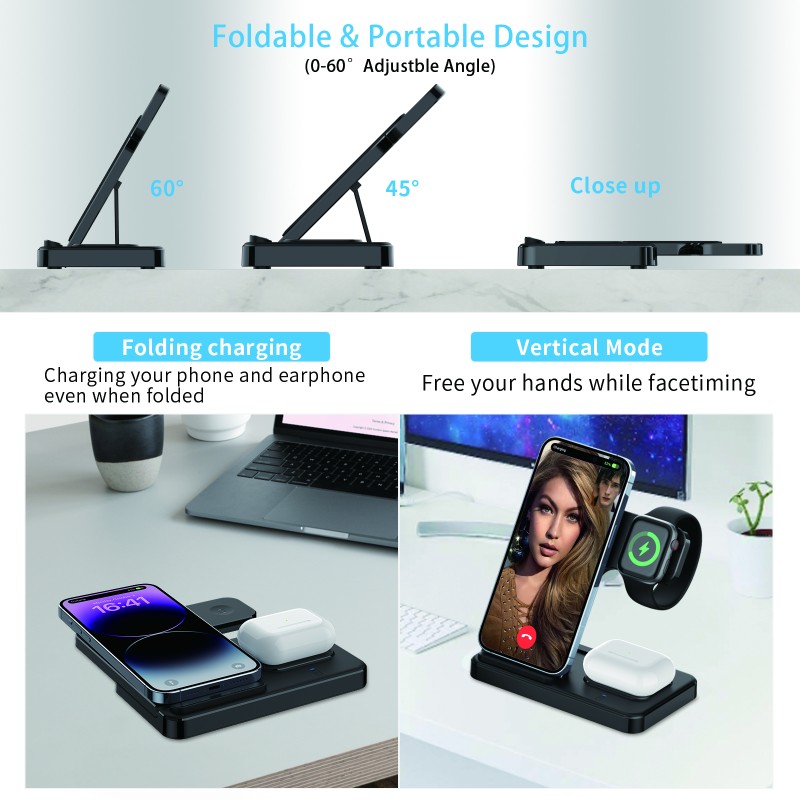 Wireless Charger Manufacturer - 15W Foldable Travel