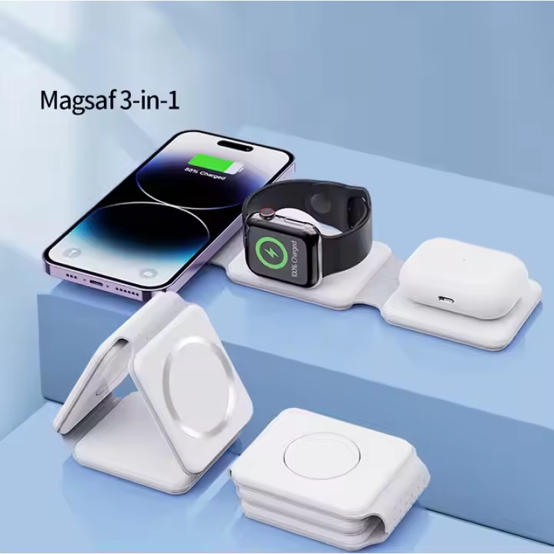Wireless Charger Factory - 3-in-1 Foldable 15W Fast