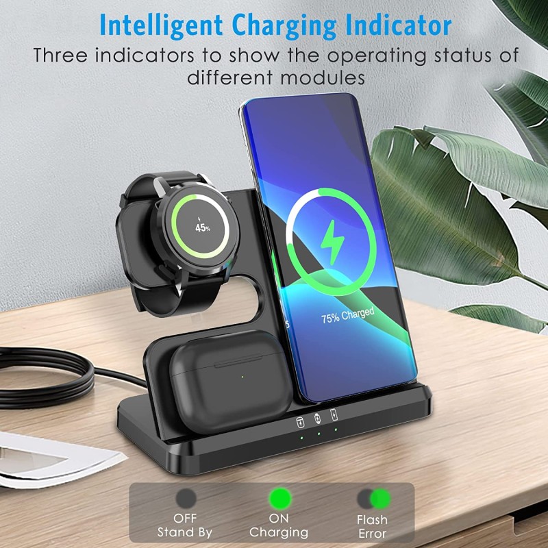 Wireless Charger Manufacturer - OEM 3-in-1 Wireless Charger Stand