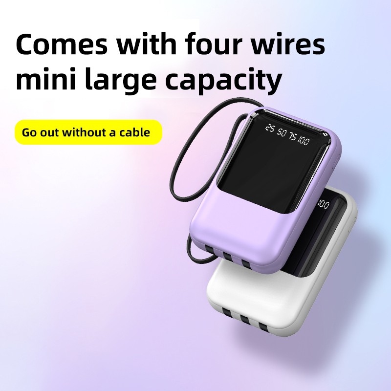 Power Bank Factory - OEM 10000mAh Built-in 4 Cables
