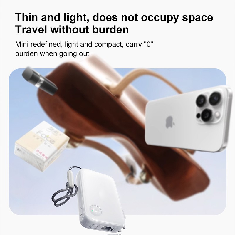 Power Bank Supplier - OEM 35W GaN Built-in Retractable Cable