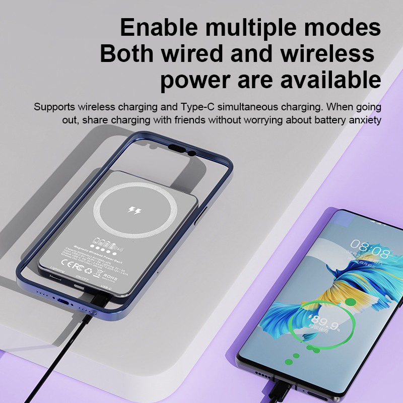 Power Bank Factory - OEM 5000mAh Solid-State Magnetic 3-in-1