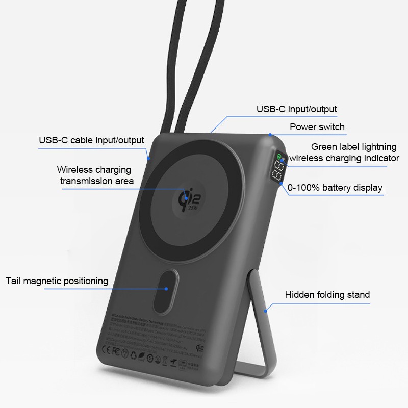 Power Bank Manufacturer - OEM Magnetic 10000mAh with Holder