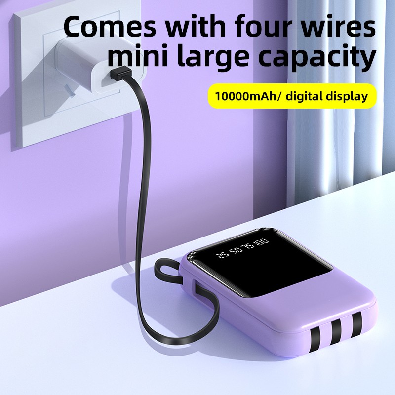 Power Bank Factory - OEM 10000mAh Built-in 4 Cables