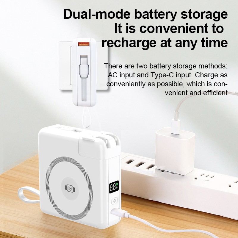 Power Bank Factory - OEM 10000mAh Built-in Cable Foldable