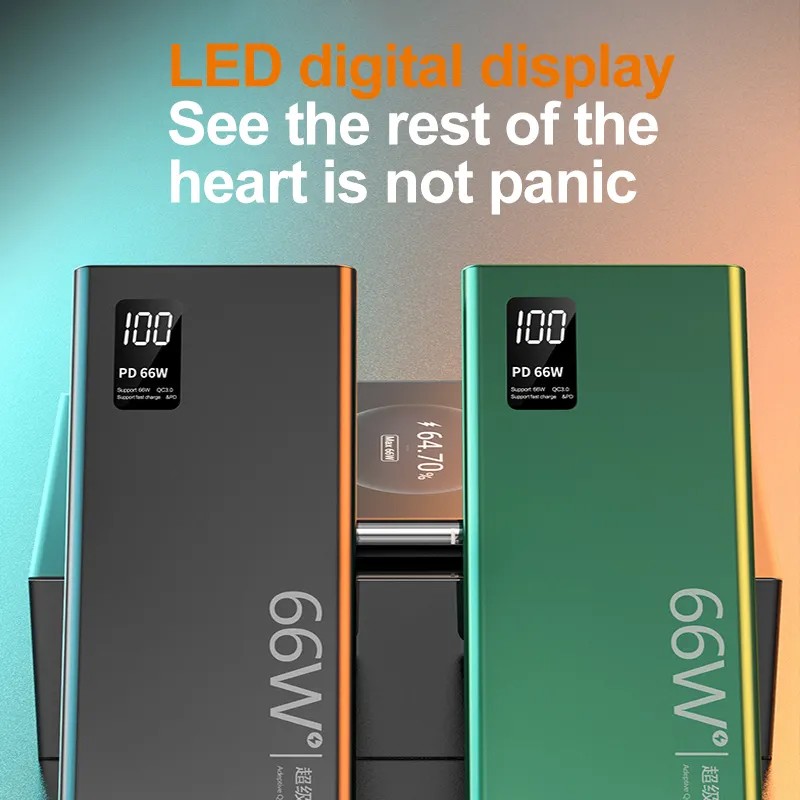 Power Bank Factory - OEM 20000mAh 4-in-1 Built-in Cable