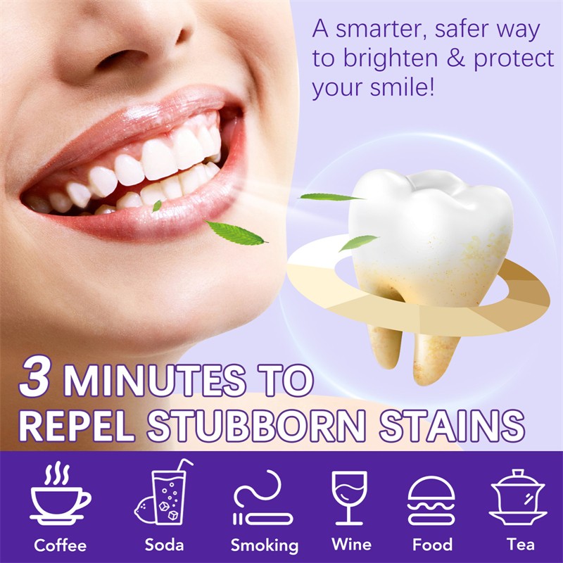 SEFUDUN Mint Flavor Purple Brightening Tooth Powder Teeth Gums Strengthening Yellow Teeth Bad Breath Tartar Removing Toothpaste