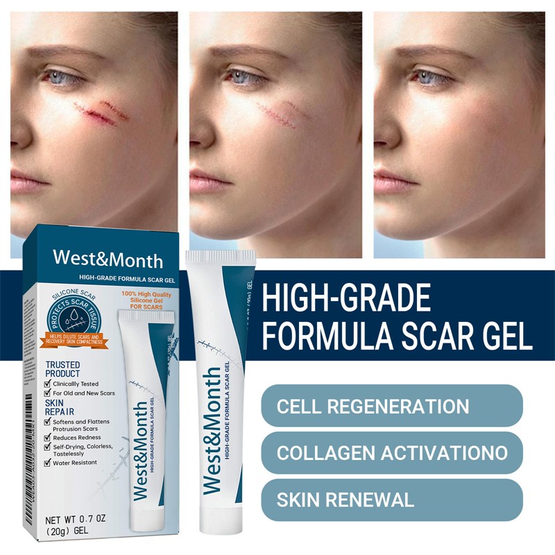 West Month High Grade Scar Gel Redness Reducing c Section Tummy Tuck Surgical Burn Scar Stretch Mark Keloid Removing Gel