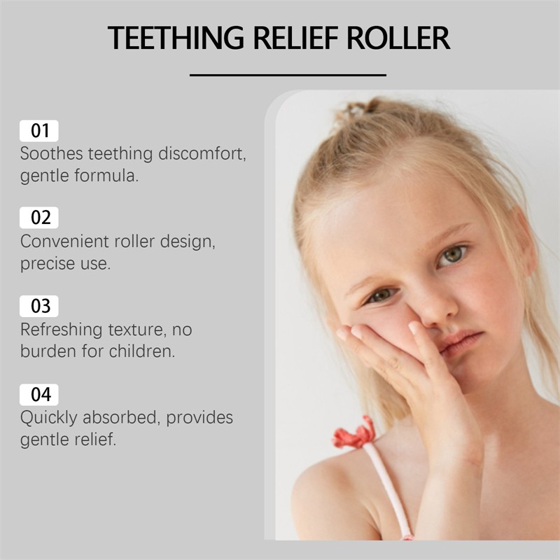 OUHOE 10ml Teething Relief Roller Teeth Discomfort Soothing Moisturizing Refreshing Teeth Care Roller