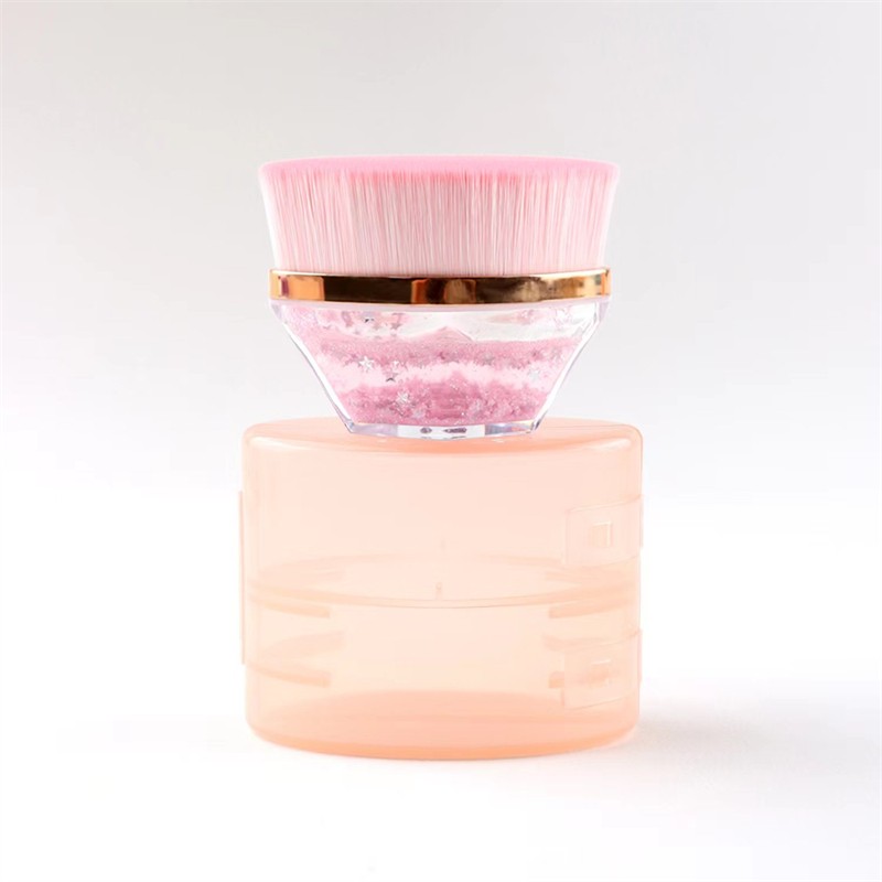 NO 55 Foundation Brush Natural Hair Makeup Brushes Custom Logo Single Flat Bottom Quicksand Makeup Brush with Protective Box