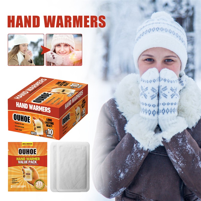 OUHOE 18 Hours Heating Hand Warmers Wholesale Hiking Fishing Cycling Skiing Disposable Portable Instant Hand Warmer Heat Packs
