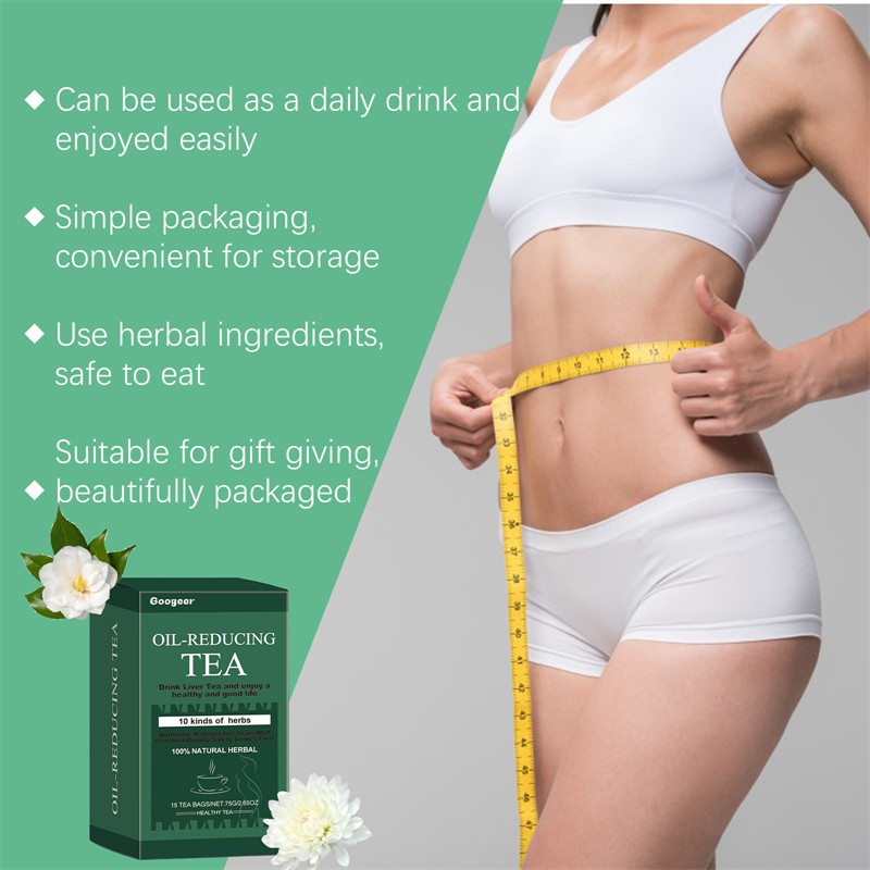 Googeer 15pcs Oil Reducing Tea Daily Vitality Posture Improving Oil Reducing Liver Cleansing Tea Slimming Tea Bag Oem