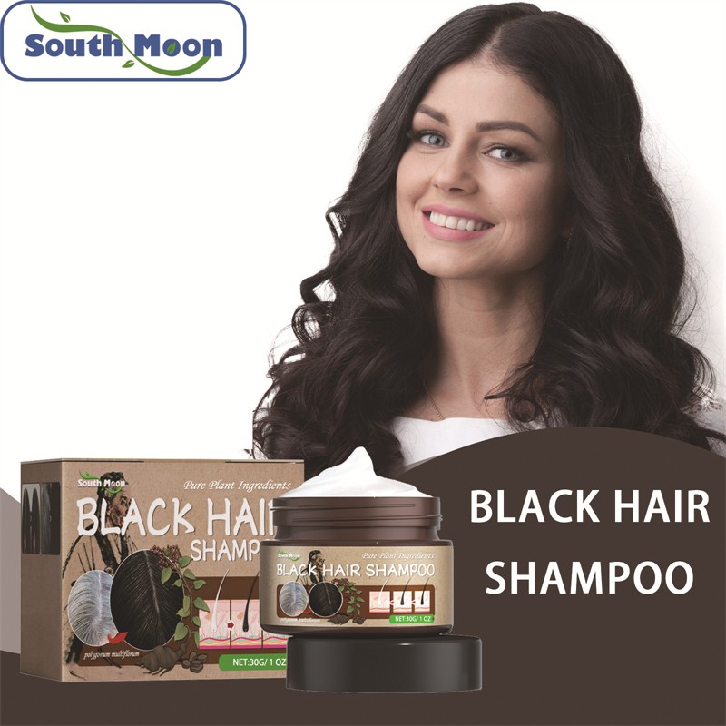 South Moon 30ml Black Hair Shampoo Nourishing Repairing Darkening Loss Reducing Dandruff Removing Itch Relieving Hair Shampoos