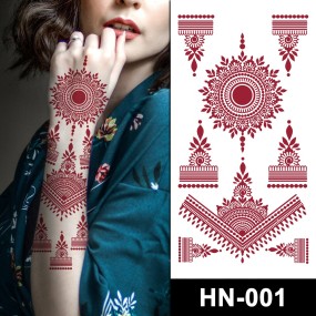 HN 500 Tattoo Designs in Shop Transfer Paper Burgundy Sexy Erogenous Lace Arm Finger Tattoo Sticker