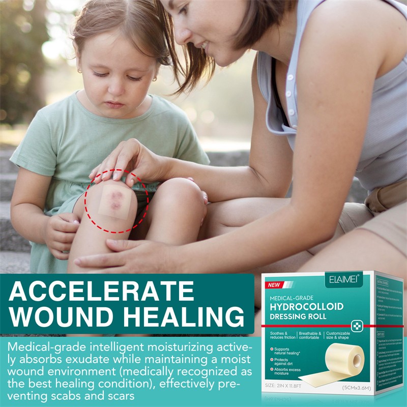 ELAIMEI Hydrocolloid Dressing Roll Scar Ulcer Traumatic Injury Burn Eczema Incision Wear Damage Pressure Sores Universal Patch