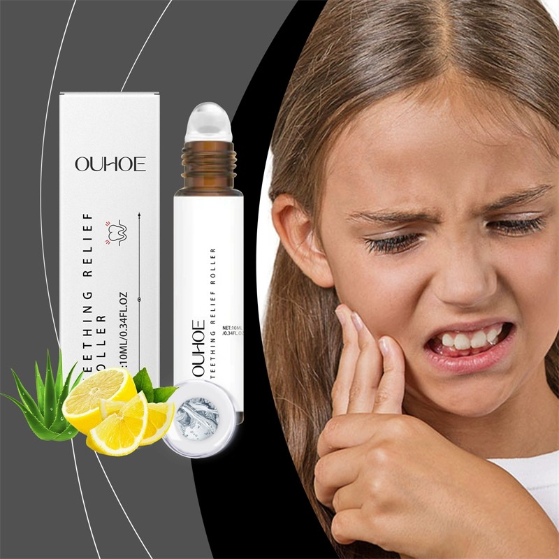 OUHOE 10ml Teething Relief Roller Teeth Discomfort Soothing Moisturizing Refreshing Teeth Care Roller