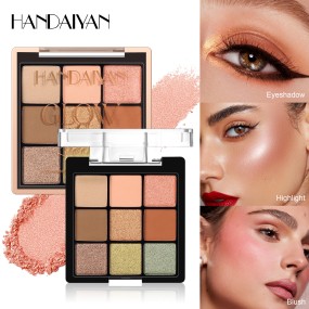 HANDAIYAN Glow Go Stack 3 in 1 Eyeshadow Highlight Disc Blusher Matte Shimery Multifunction Makeup Palette Cosmetic Case