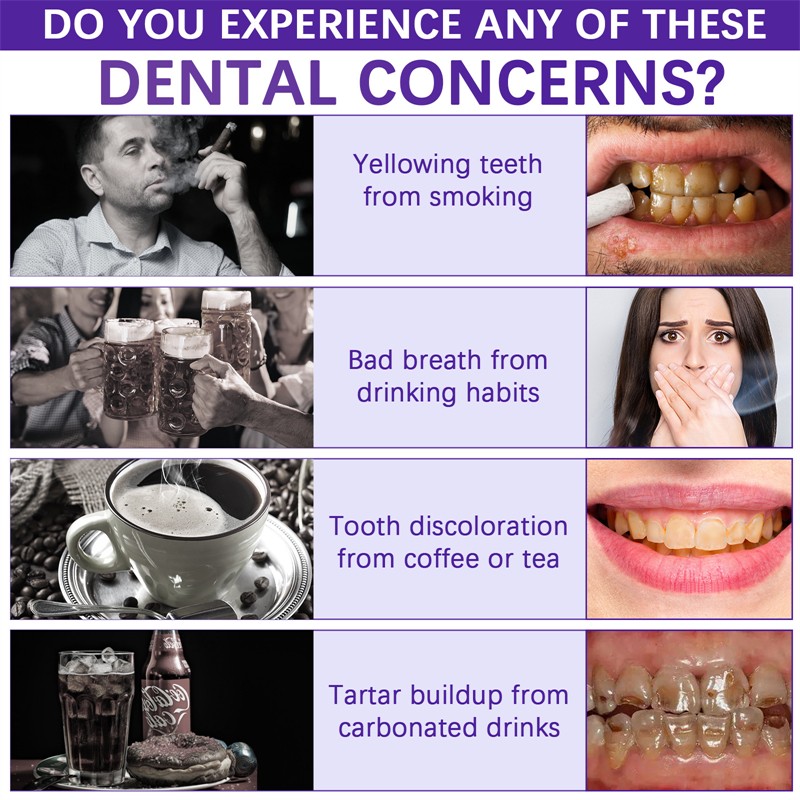 SEFUDUN Mint Flavor Purple Brightening Tooth Powder Teeth Gums Strengthening Yellow Teeth Bad Breath Tartar Removing Toothpaste